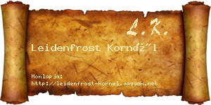 Leidenfrost Kornél névjegykártya